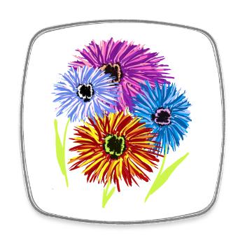 Blumen Sommer Garten Blume Blüten Flora - Viereckiger Kühlschrankmagnet - Weiß - Vorne