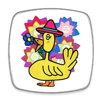 Anniversaire des enfants canards drôles, Enfant - Magnet carré - blanc - Devant