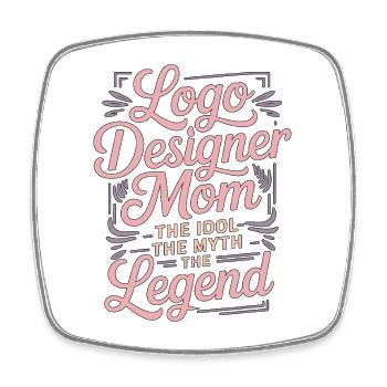 Designer de logos Maman L’idole Spécialiste de la marque - Magnet carré - blanc - Devant