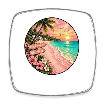 Wunderschöner Strandurlaub Bahamas pink Sands Kari - Viereckiger Kühlschrankmagnet - Weiß - Vorne