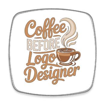 Logo Designer Coffee Graphic Artist Coffee Lover - Viereckiger Kühlschrankmagnet - Weiß - Vorne