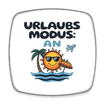 Urlaubmodus An Strand Sonne Meer Outfit - Viereckiger Kühlschrankmagnet - Weiß - Vorne