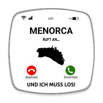 Menorca Ruft An Urlaub Balearen Insel Idee - Viereckiger Kühlschrankmagnet - Weiß - Vorne