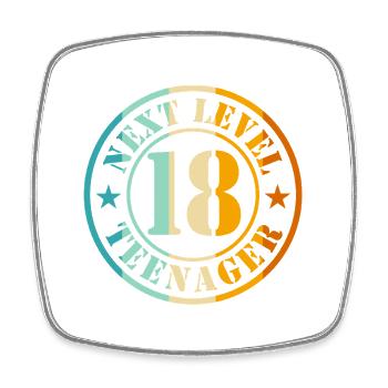 18e anniversaire Garçon Fille Adolescent Niveau 18 - Magnet carré - blanc - Devant