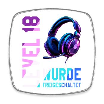 18. Geburtstag Junge Mädchen Teenager Level 18 - Viereckiger Kühlschrankmagnet - Weiß - Vorne