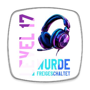 17. Geburtstag Junge Mädchen Teenager Level 17 - Viereckiger Kühlschrankmagnet - Weiß - Vorne