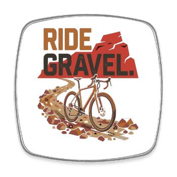 Vélo de gravier Aventure tout-terrain - Magnet carré - blanc - Devant