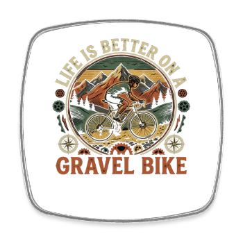 Montagnes d’aventure de vélo de gravier - Magnet carré - blanc - Devant