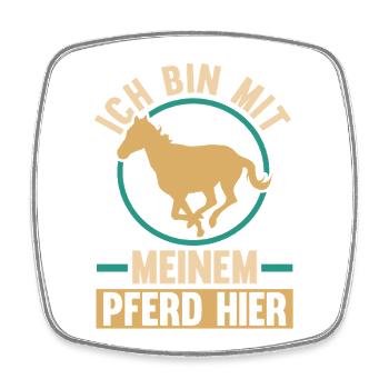 Reiten Pferdeliebhaber Reiterhof Pferde - Viereckiger Kühlschrankmagnet - Weiß - Vorne