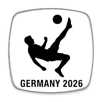 Germany 2026 Fußball Schuss Fan - Viereckiger Kühlschrankmagnet - Weiß - Vorne
