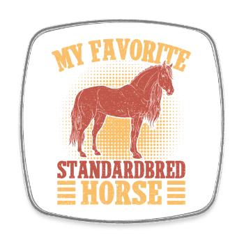 Hobby Horse Rider Favorite Standardbred Horse - Viereckiger Kühlschrankmagnet - Weiß - Vorne