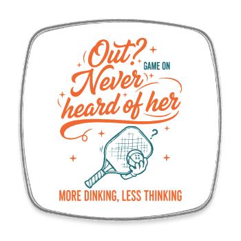 Pickleball Funny Player Love Pickle Ball Never - Square fridge magnet - white - Front
