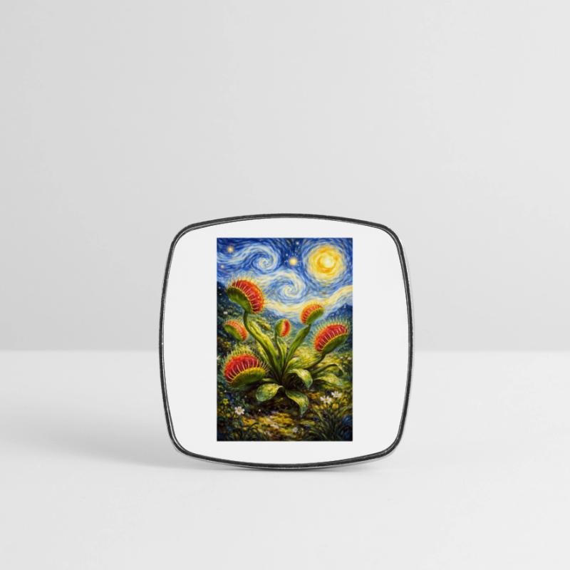 Venus Flytrap Starry Night Square fridge magnet