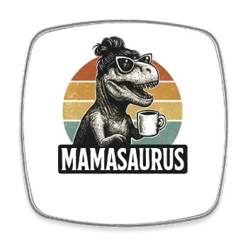 Mamasaurus Mama Mutter Geschenkidee Humor Lustig - Viereckiger Kühlschrankmagnet - Weiß - Vorne