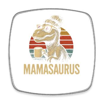 Mamasaurus Mama Mutter Geschenkidee Humor Lustig - Viereckiger Kühlschrankmagnet - Weiß - Vorne