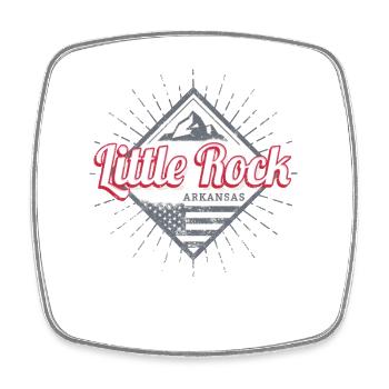 Little Rock, city in Arkansas, United States - Square fridge magnet - white - Front