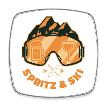 Spritz & Ski – Après‑Ski Winter Spritz - Viereckiger Kühlschrankmagnet - Weiß - Vorne