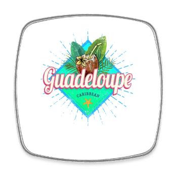 Guadeloupe Karibik Urlaub Vintage Insel Souvenir - Viereckiger Kühlschrankmagnet - Weiß - Vorne