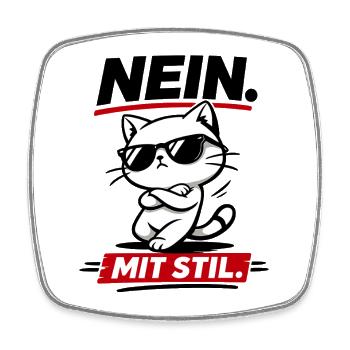 Coole Katze mit Stil lustig für Katzenfans - Viereckiger Kühlschrankmagnet - Weiß - Vorne