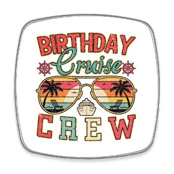 Birthday Cruise Crew Family Vacation Cruising - Square fridge magnet - white - Front