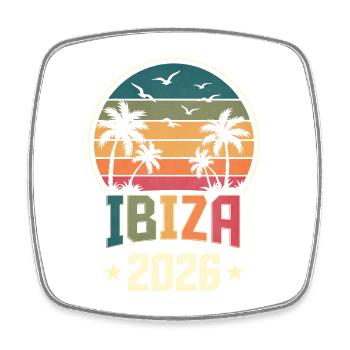 Ibiza 2026 - Viereckiger Kühlschrankmagnet - Weiß - Vorne