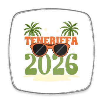 Tenerife 2026 - Magnet carré - blanc - Devant