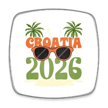Croatia 2026 - Viereckiger Kühlschrankmagnet - Weiß - Vorne