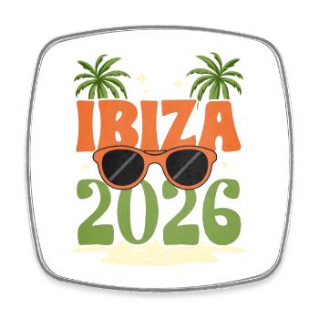 Ibiza 2026 - Viereckiger Kühlschrankmagnet - Weiß - Vorne