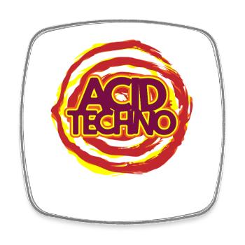 Acid Techno Neon-Logo - Viereckiger Kühlschrankmagnet - Weiß - Vorne