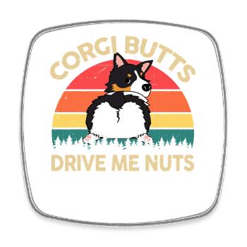 Les fesses de corgi me rendent fou Amoureux des chiens - Magnet carré - blanc - Devant