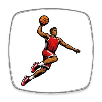 Kraftvoller sportlicher Dunk-Basketballspieler - Viereckiger Kühlschrankmagnet - Weiß - Vorne