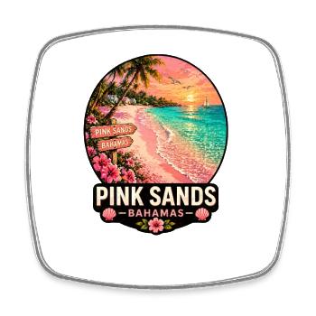 Pink Sands Bahamas Karibik Strand Urlaub Sonnenunt - Viereckiger Kühlschrankmagnet - Weiß - Vorne