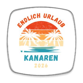 Kanarische Inseln Urlaub 2026 Kanaren Reise Outfit - Viereckiger Kühlschrankmagnet - Weiß - Vorne