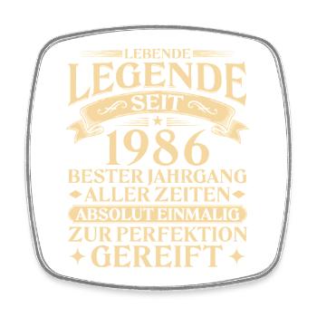 Lebende Legende seit 1986 Jahrgang Geschenk - Viereckiger Kühlschrankmagnet - Weiß - Vorne