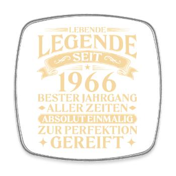 Lebende Legende seit 1966 Jahrgang Geschenk - Viereckiger Kühlschrankmagnet - Weiß - Vorne