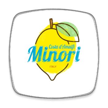 Minori Costa d'Amalfi Zitrone Italien Amalfiküste - Viereckiger Kühlschrankmagnet - Weiß - Vorne
