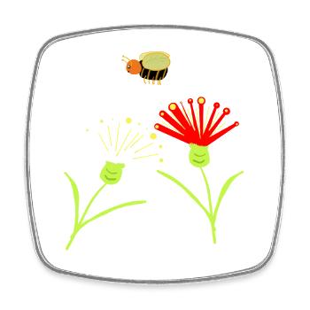 Bee Flower Flowers Children Insect - Square fridge magnet - white - Front