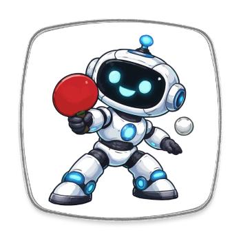 Roboter Tisch Tennis - Viereckiger Kühlschrankmagnet - Weiß - Vorne