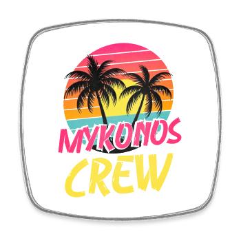 Mykonos Crew - Viereckiger Kühlschrankmagnet - Weiß - Vorne