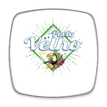 Porto Velho Rondonia Brasilien mit Vintage Tukan - Viereckiger Kühlschrankmagnet - Weiß - Vorne