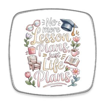Enseignant à la retraite Plans de cours Pas plus de cours Éducation - Magnet carré - blanc - Devant