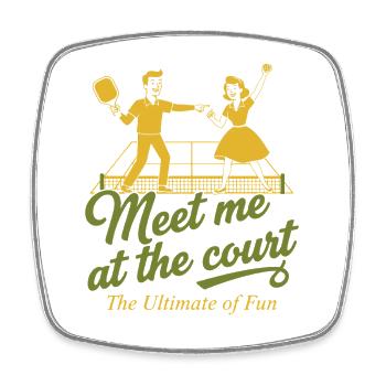 Pickleball Triff mich am Court Lustiger Spieler Liebe - Viereckiger Kühlschrankmagnet - Weiß - Vorne