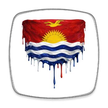 Dripping Kiribati flag - Square fridge magnet - white - Front