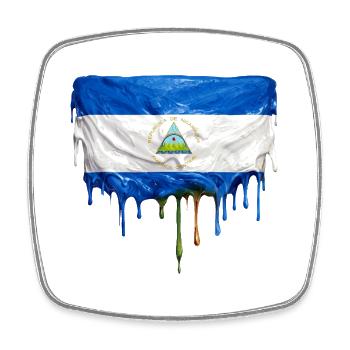 Nicaragua Flaggen Tropfenkunst - Viereckiger Kühlschrankmagnet - Weiß - Vorne