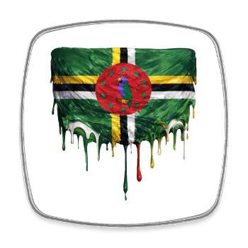 Dominica Flag Drop Art - Square fridge magnet - white - Front