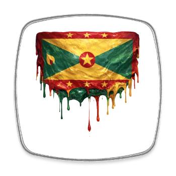 Grenada tropfende Flagge - Viereckiger Kühlschrankmagnet - Weiß - Vorne