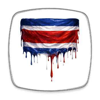 Costa Rica tropfende Flagge - Viereckiger Kühlschrankmagnet - Weiß - Vorne