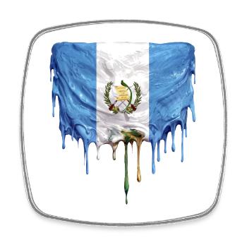 Guatemala Flagge Schmelz-Effekt - Viereckiger Kühlschrankmagnet - Weiß - Vorne