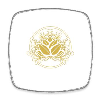 Zen Meditation Buddhismus Buddhist Buddha Chakra - Viereckiger Kühlschrankmagnet - Weiß - Vorne