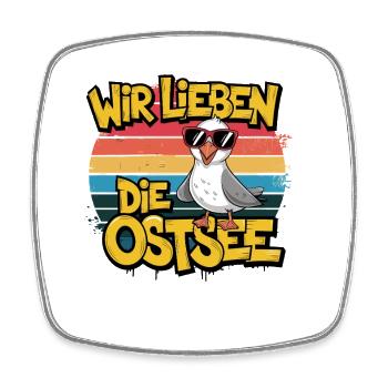  Wir Lieben Die Ostsee Möwe Ostseeurlaub Strandfan - Viereckiger Kühlschrankmagnet - Weiß - Vorne